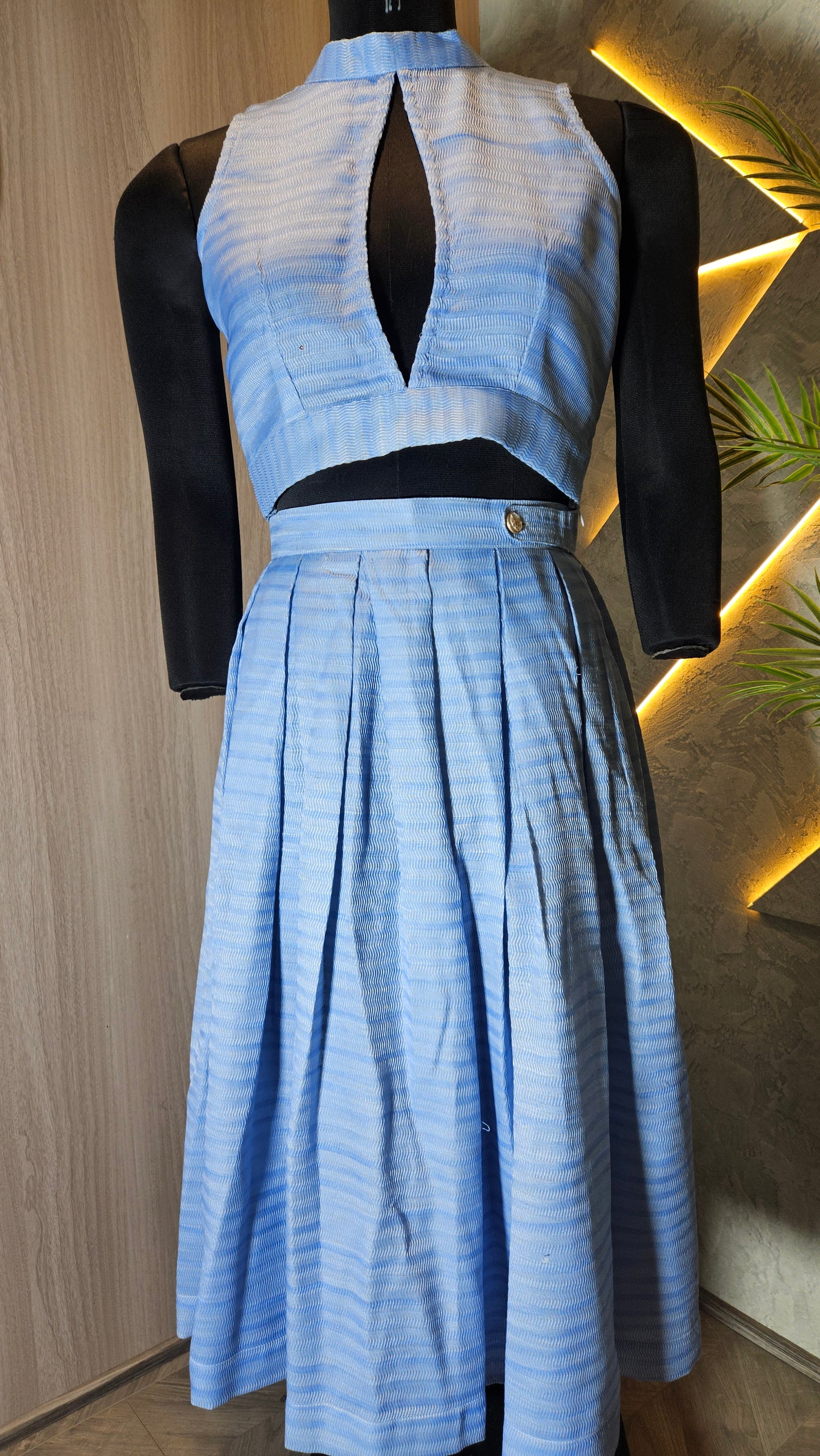 0126-C-HOB- Skyline Pleated Co-Ord Set - Made in India