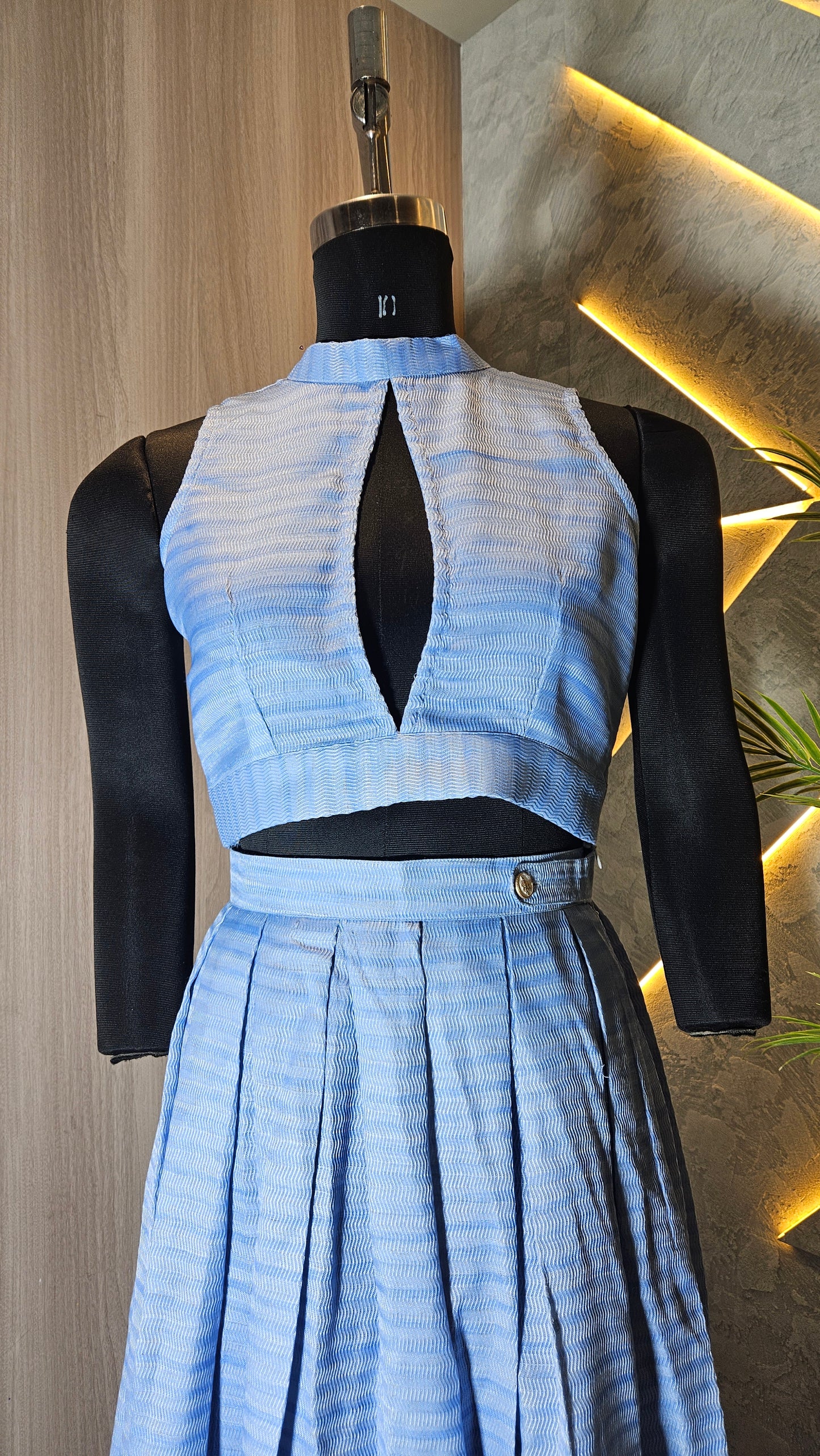 0126-C-HOB- Skyline Pleated Co-Ord Set - Made in India