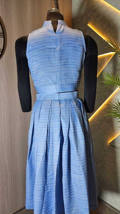 0126-C-HOB- Skyline Pleated Co-Ord Set - Made in India