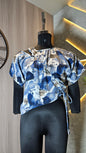 0131-T-HOB- Elegant Abstract Printed Wrap-Style Top - Made in India