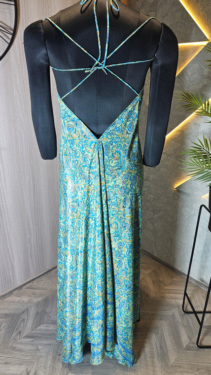 0134-D-HOB- Elegant Bohemian Maxi Dress with Paisley Print - Made in India