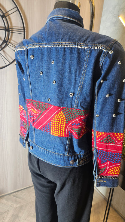 0146-J-HOB-Handcrafted Denim Fusion Jacket – Indo-Western Embellished Design- Made in India