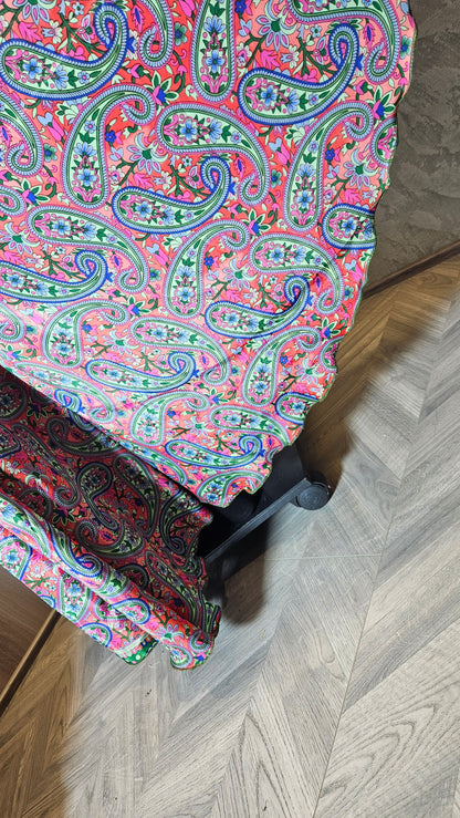 0151-T-HOB-Boho Luxe Paisley Print Maxi Skirt- Made in India