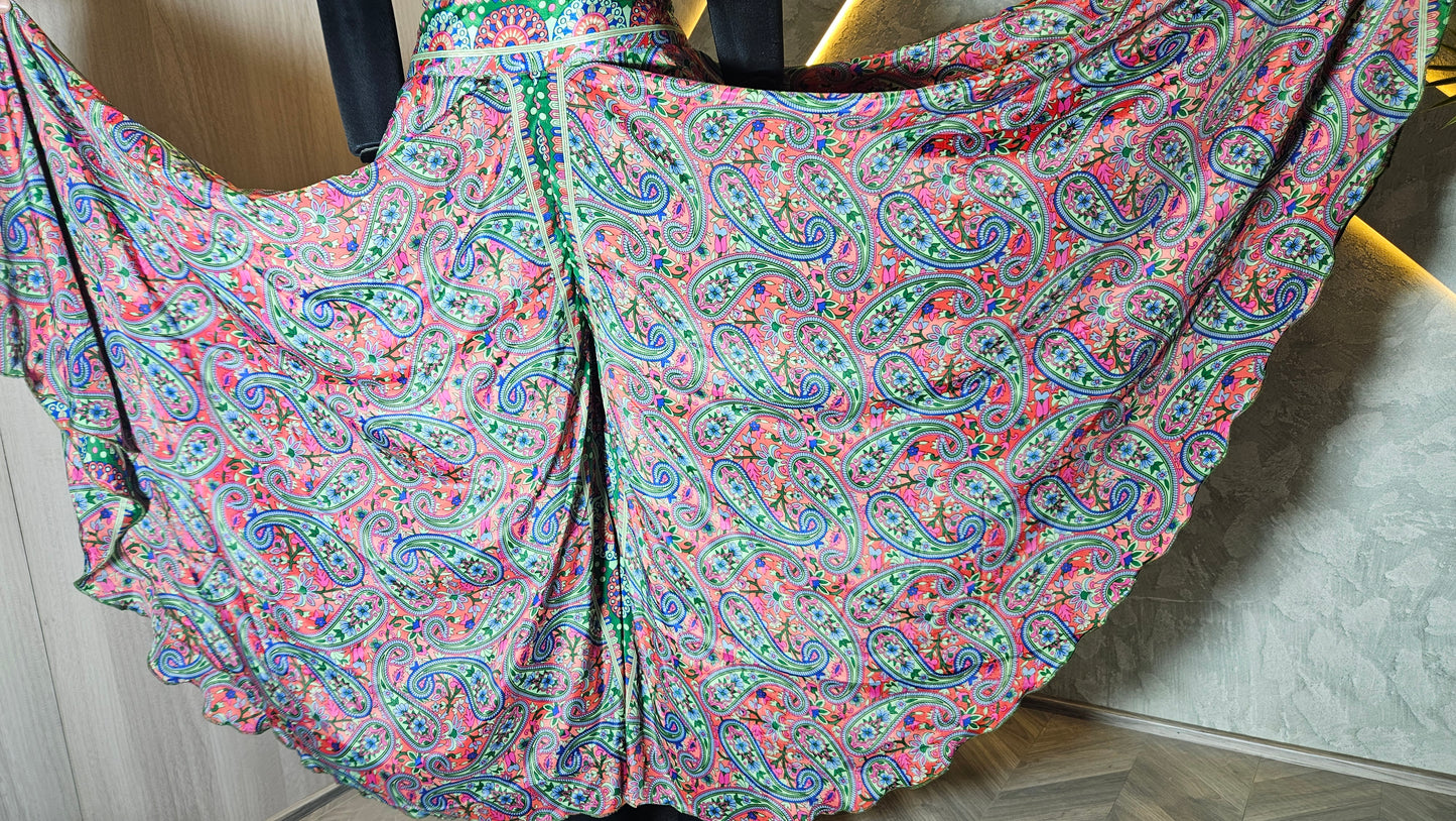 0151-T-HOB-Boho Luxe Paisley Print Maxi Skirt- Made in India
