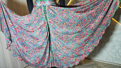 0151-T-HOB-Boho Luxe Paisley Print Maxi Skirt- Made in India