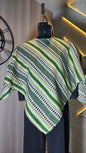 0153-P-HOB-Handloom-Inspired Asymmetric Poncho Top - Made in India