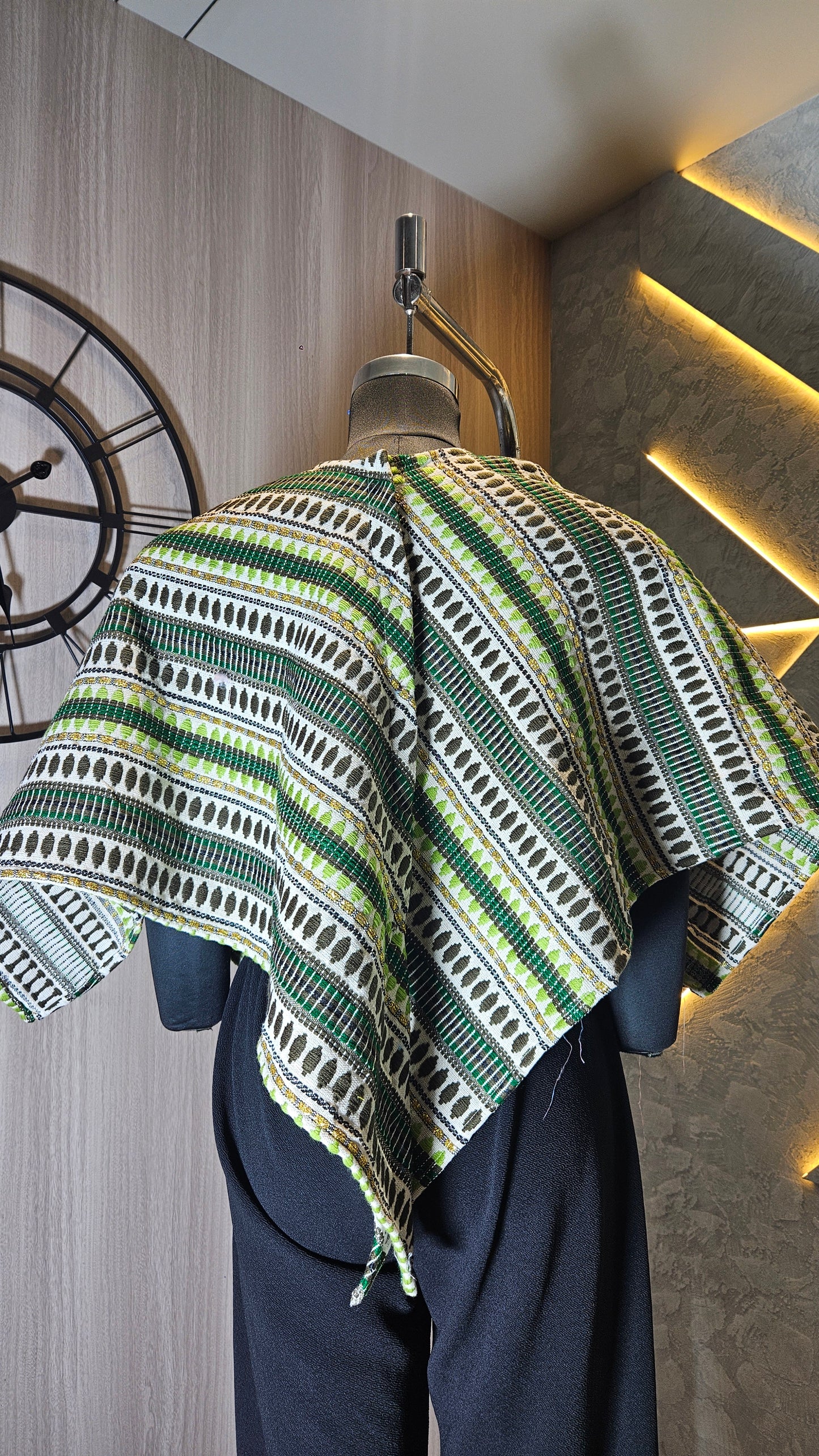 0153-P-HOB-Handloom-Inspired Asymmetric Poncho Top - Made in India