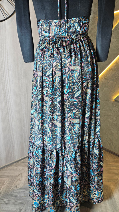 0155-D-HOB-Boho Bloom Handcrafted Cotton Maxi Dress- Made in India