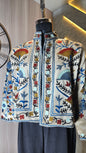 0160-J-HOB-Handcrafted Kashmiri Suede Embroidered Jacket - Made in India