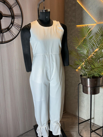 0232-JS-HOB - Unisex Full-Body Protective Coverall with Drawstring Ankles – Premium White- Made in india