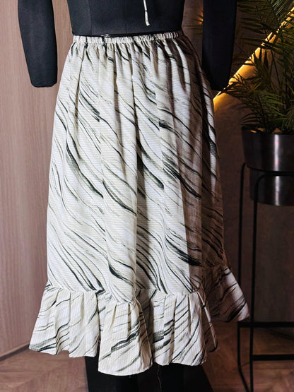 0221-C-HOB -Monochrome Breeze Cut-Out Midi Dress - Made in india